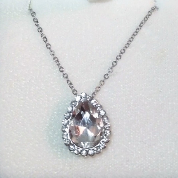 Teardrop CZ Pendant - Picture 4 of 12